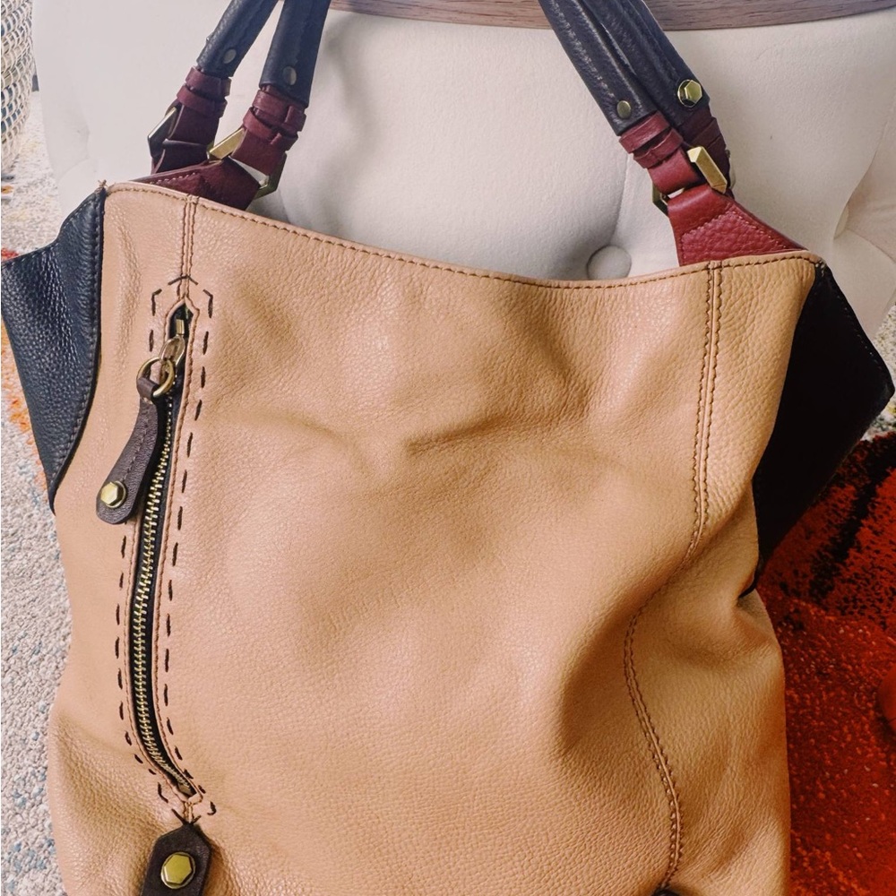 Oryany Stylish Tan Leather Tote Bag